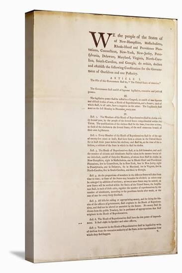 The United States Constitution, 1787-American School-Stretched Canvas