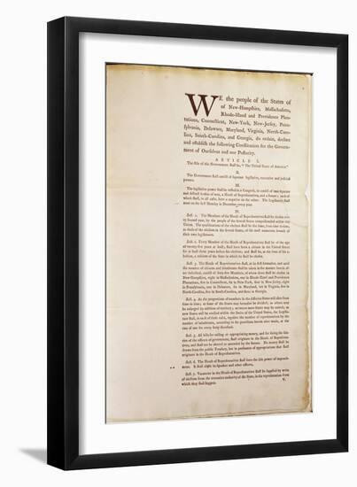 The United States Constitution, 1787-American School-Framed Premium Giclee Print