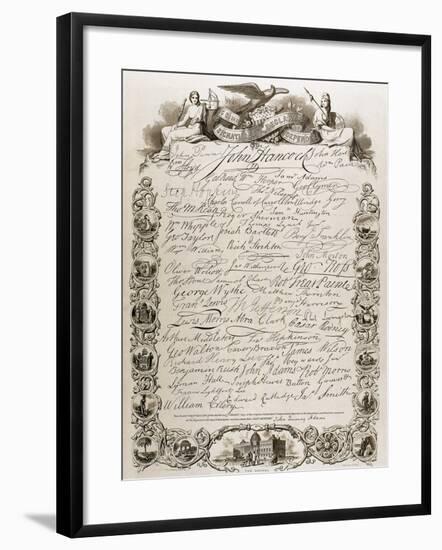 The United States Declaration of Independence. (July 4, 1776). Facsimile-null-Framed Giclee Print