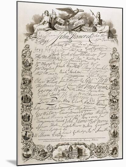The United States Declaration of Independence. (July 4, 1776). Facsimile-null-Mounted Giclee Print