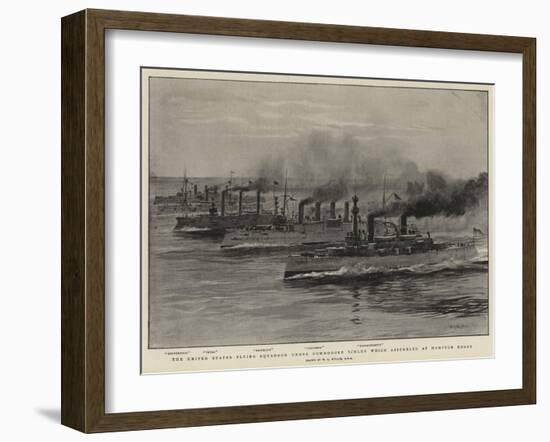 The United States Flying Squadron under Commodore Schley Which Assembled at Hampton Roads-William Lionel Wyllie-Framed Giclee Print