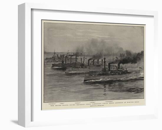 The United States Flying Squadron under Commodore Schley Which Assembled at Hampton Roads-William Lionel Wyllie-Framed Giclee Print