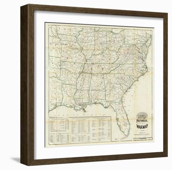 The United States Historical War Map, c.1862-Asher & Company-Framed Art Print