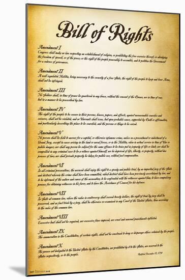 The United States of America - Bill of Rights-Trends International-Mounted Poster