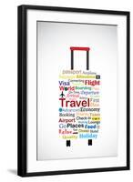 The Universal Travel Bag Concept Illustration Using The Most Used Travel Terminologies In The Shape-Harisha-Framed Art Print