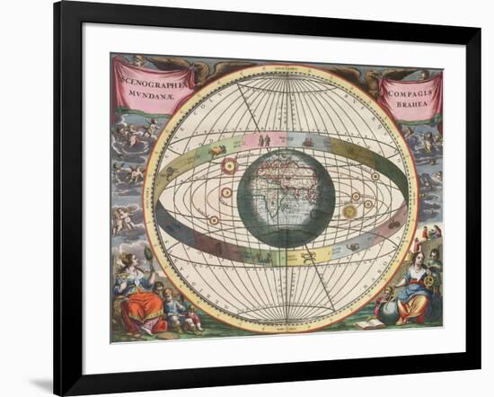 The Universe of Brahe, Harmonia Macrocosmica, 1660-Science Source-Framed Giclee Print