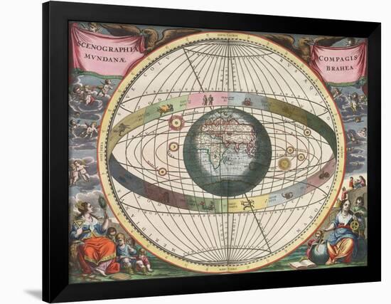 The Universe of Brahe, Harmonia Macrocosmica, 1660-Science Source-Framed Giclee Print