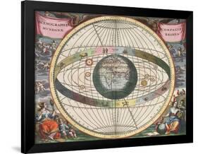 The Universe of Brahe, Harmonia Macrocosmica, 1660-Science Source-Framed Giclee Print