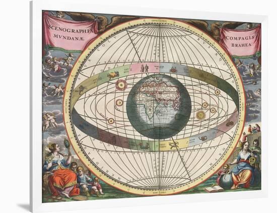 The Universe of Brahe, Harmonia Macrocosmica, 1660-Science Source-Framed Giclee Print