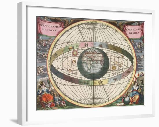 The Universe of Brahe, Harmonia Macrocosmica, 1660-Science Source-Framed Giclee Print