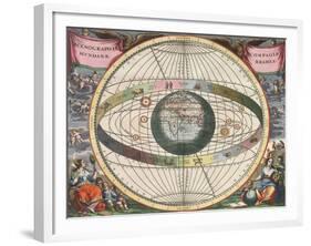 The Universe of Brahe, Harmonia Macrocosmica, 1660-Science Source-Framed Giclee Print