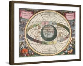 The Universe of Brahe, Harmonia Macrocosmica, 1660-Science Source-Framed Giclee Print