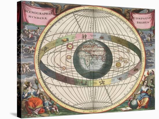 The Universe of Brahe, Harmonia Macrocosmica, 1660-Science Source-Stretched Canvas