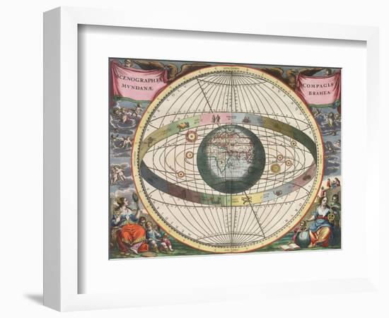 The Universe of Brahe, Harmonia Macrocosmica, 1660-Science Source-Framed Giclee Print