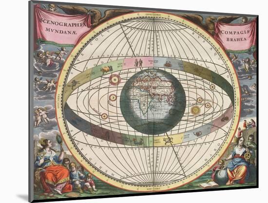 The Universe of Brahe, Harmonia Macrocosmica, 1660-Science Source-Mounted Giclee Print