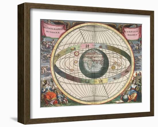 The Universe of Brahe, Harmonia Macrocosmica, 1660-Science Source-Framed Giclee Print