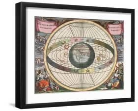 The Universe of Brahe, Harmonia Macrocosmica, 1660-Science Source-Framed Giclee Print