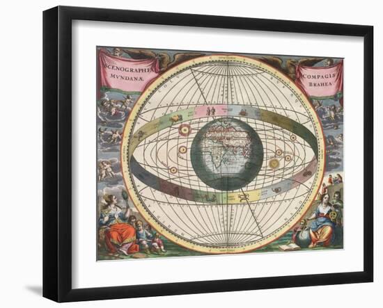 The Universe of Brahe, Harmonia Macrocosmica, 1660-Science Source-Framed Giclee Print