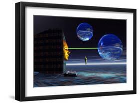 The Universe of Cyberspace-null-Framed Art Print