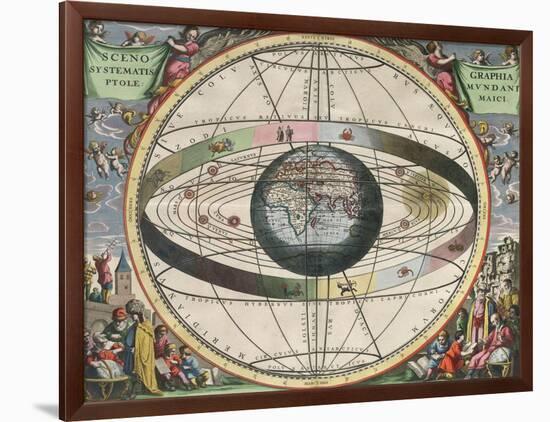 The Universe of Ptolemy, Harmonia Macrocosmica, 1660-Science Source-Framed Giclee Print