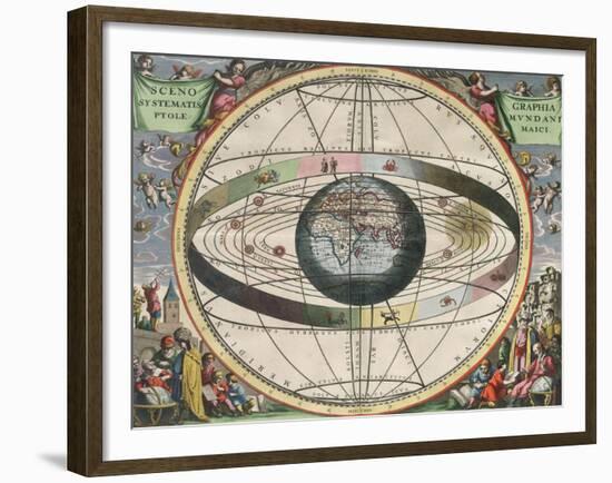 The Universe of Ptolemy, Harmonia Macrocosmica, 1660-Science Source-Framed Giclee Print