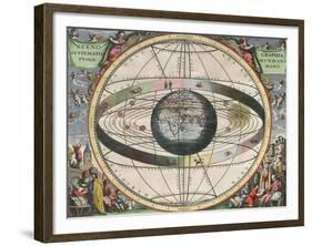 The Universe of Ptolemy, Harmonia Macrocosmica, 1660-Science Source-Framed Giclee Print