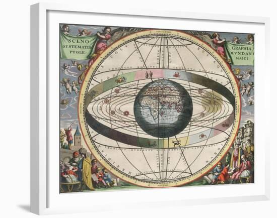 The Universe of Ptolemy, Harmonia Macrocosmica, 1660-Science Source-Framed Giclee Print