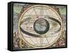 The Universe of Ptolemy, Harmonia Macrocosmica, 1660-Science Source-Framed Stretched Canvas