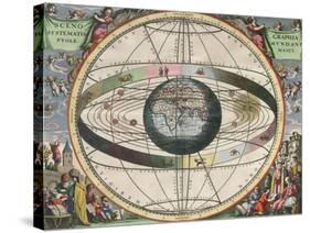 The Universe of Ptolemy, Harmonia Macrocosmica, 1660-Science Source-Stretched Canvas