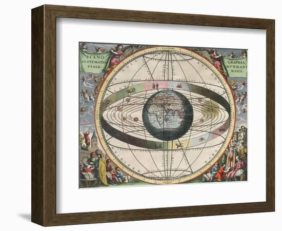 The Universe of Ptolemy, Harmonia Macrocosmica, 1660-Science Source-Framed Giclee Print