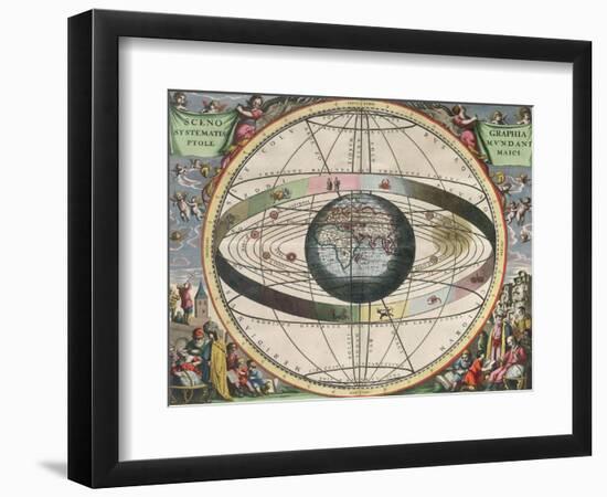 The Universe of Ptolemy, Harmonia Macrocosmica, 1660-Science Source-Framed Giclee Print