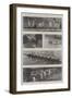 The University Boat Race, Practice of the Crews at Henley and Cookham-null-Framed Giclee Print