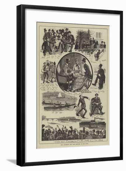 The University Boat Race, Sketches by the River-null-Framed Giclee Print