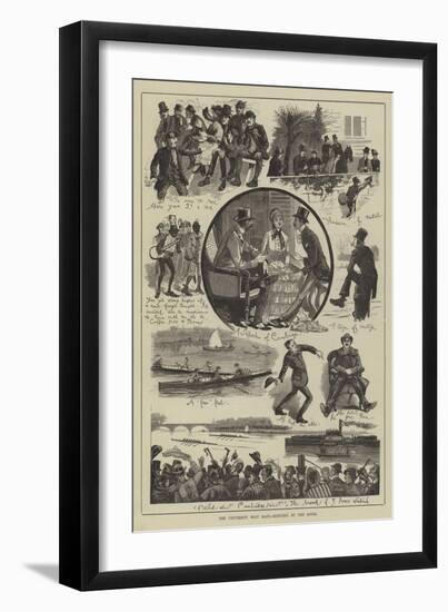 The University Boat Race, Sketches by the River-null-Framed Giclee Print