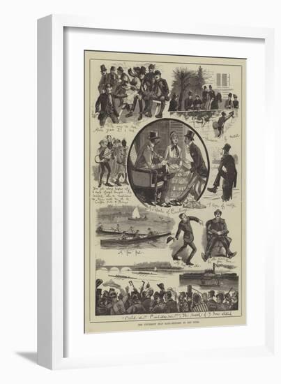 The University Boat Race, Sketches by the River-null-Framed Giclee Print