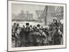 The University Boat Race the Struggle at Hammersmith Bridge. Cambridge Leading, London, 1876, Uk-null-Mounted Giclee Print