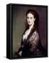 The Unknown Has the Mantilla Painting by Franz Xavier Winterhalter (1806-1873). 1869. Dim. 0.80 X 0-Franz Xaver Winterhalter-Framed Stretched Canvas