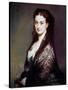 The Unknown Has the Mantilla Painting by Franz Xavier Winterhalter (1806-1873). 1869. Dim. 0.80 X 0-Franz Xaver Winterhalter-Stretched Canvas