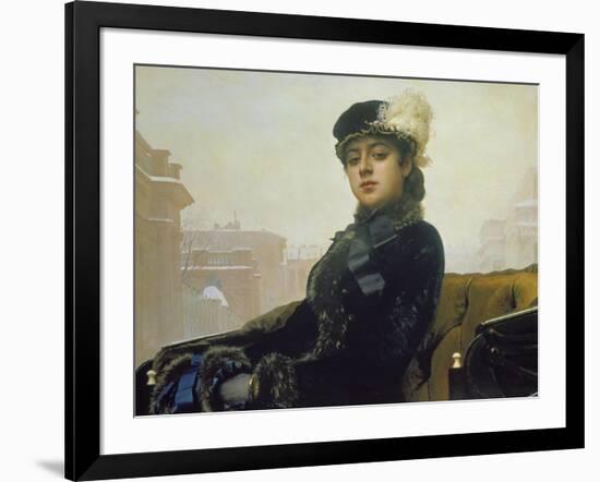 The Unknown Person, 1883-Ivan Nikolaevich Kramskoi-Framed Giclee Print