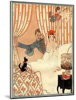 The Unplanned Return… or the Alarm Clock - Illustration from La Vie Parisienne, 1918 (Litho)-Georges Barbier-Mounted Giclee Print