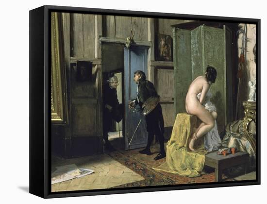 The Untimely Visit, Ca. 1868-Eduardo Zamacois y Zabala-Framed Stretched Canvas