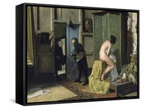 The Untimely Visit, Ca. 1868-Eduardo Zamacois y Zabala-Framed Stretched Canvas