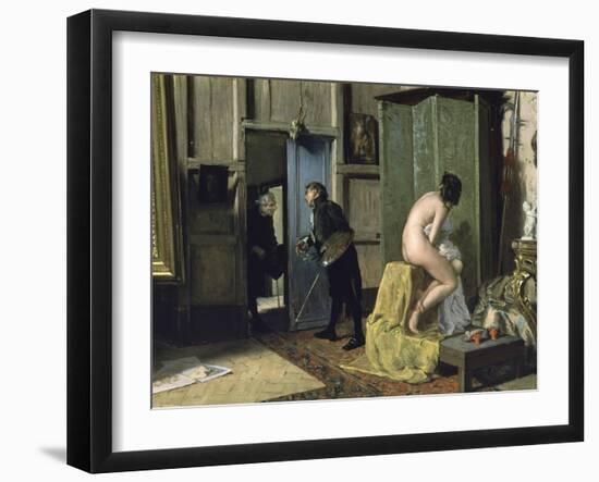 The Untimely Visit, Ca. 1868-Eduardo Zamacois y Zabala-Framed Giclee Print