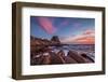 The Unusual Shapes of the Rocks of Capo Testa Painted by a Wonderful Sunset. Sardinia. Italy-ClickAlps-Framed Photographic Print