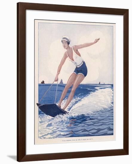 The Unusual Sport of Aquaplaning, a Variation on Water Skiing-Henry Fournier-Framed Photographic Print