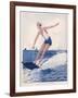 The Unusual Sport of Aquaplaning, a Variation on Water Skiing-Henry Fournier-Framed Photographic Print