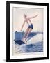 The Unusual Sport of Aquaplaning, a Variation on Water Skiing-Henry Fournier-Framed Photographic Print