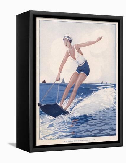 The Unusual Sport of Aquaplaning, a Variation on Water Skiing-Henry Fournier-Framed Stretched Canvas