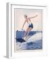 The Unusual Sport of Aquaplaning, a Variation on Water Skiing-Henry Fournier-Framed Photographic Print