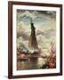 The Unveiling of the Statue of Liberty, Enlightening the World, 1886-Edward Moran-Framed Giclee Print